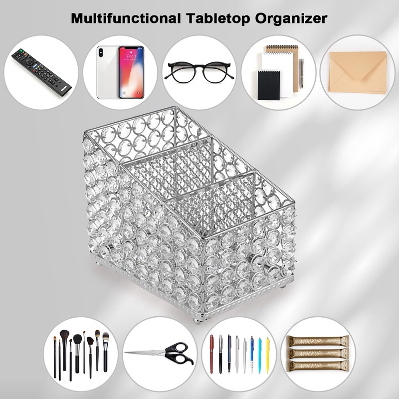 Sumnacon Remote Control Holder Crystal Remote Holder for Table Gorgeous