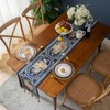 Tassel Floral Table Runner Floral Soft Decorative Chenille Dustproof Table