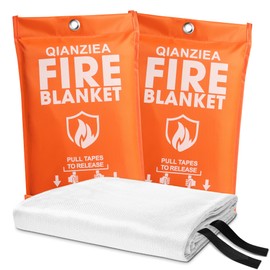 QIANZIEA Fire Blanket for Emergency Safety, Protective Flame Resistant Cover (【Orange 2-Pack】)