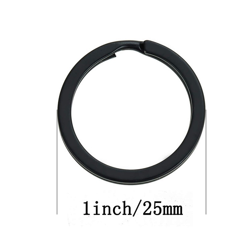 HeeYaa 10 Pieces of 1-inch Flat Key Rings - Metal