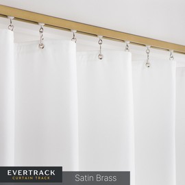 EverTrack Curtain Track - Ceiling Mounted Curtain Rail for Curtains, Drapes, and Room Dividers - USA Made - Mini (4 Feet), Satin Brass