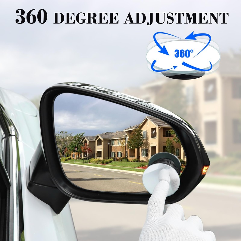 LivTee Blind Spot Car Mirror, 2" Round HD Glass Frameless