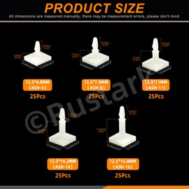 Rustark 125Pcs 5 Sizes 0.19" 0.31" 0.43" 0.56" 0.62" Supporting Height Adhesive PCB Spacers Insulated Sticky Reverse Mount PCB Spacers Standoffs Kit, White Plastic Screw PCB Spacers for PCB PC Board