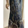 West 36th Blue Denim Beaded Embroidery Lace Boho Asymmetric Zip