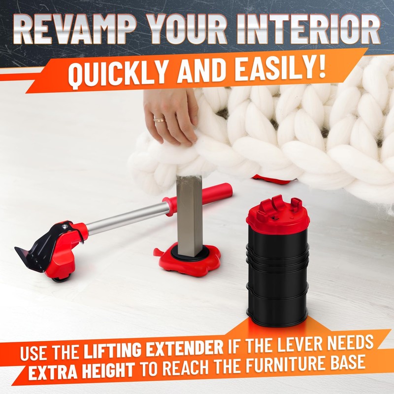 Heavy Furniture Movers with Wheels – Furniture Lifter Tool for