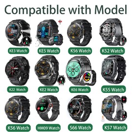 Lamshaw Compatible for EIGIIS KE3 Smartwatch Band, 22mm Silicone Magnetic Buckle Replacement Straps Compatible for KE2, KE3, KE5, KE6, K22, K27, K52, K55, K56, K57, DM50, HM09, I32, S35, S66 Watch