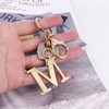 LAXPICOL Gold Keychain Letter M Keychains for Women Men Bag