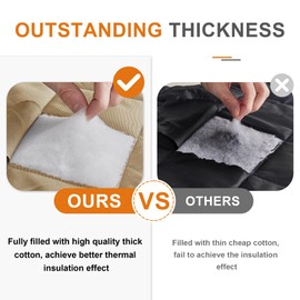 RYB HOME Thermal Insulated Door Curtain Winter Cold Insulation Curtain Durable Oxford Cloth Side Opening Windproof Soundproof Weatherproof Draft Block Divider, W 42 x L 86 inches, Mocha, 1 Pc