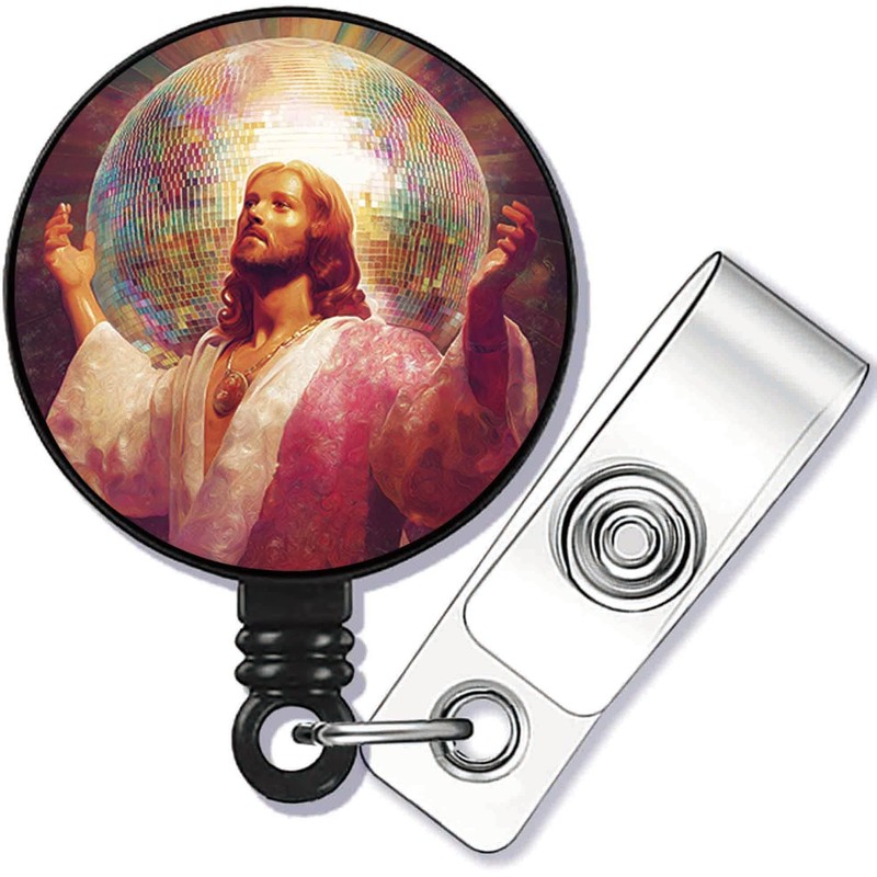 God Retractable ID Card Badge Holder with Alligator Clip, Name