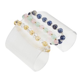 DELORIGIN Acrylic Bracelet Display Stands Clear Removable Bracelet Necklace Hovering Display Jewelry Rack Arch Shaped Watch Headdress Display Holder Organizer for Selling Retail Show Home Business