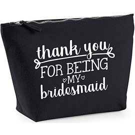 Hippowarehouse Thank you for being my bridesmaid printed make up cosmetic wash bag 18x19x9cm