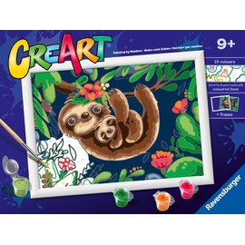 Ravensburger CreArt Sweet Sloths Paint by Numbers Kit for Children - Painting Arts and Crafts from 9 Years