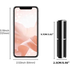 Vitog Perfume Travel Refillable Bottle - Filling Perfume Atomizer Cologne Travel Bottle,10ml Luxurious Pocket Perfume Travel Dispenser for Women and Men (Black)