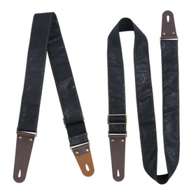Lvkjafaz Adjustable Guitar Strap Includes 2 Strap Locks & 2 Matching Picks & 1 Picks Holder & 1 leather Strap Button.Leather ends Guitar Shoulder Strap(1-Carved Black)