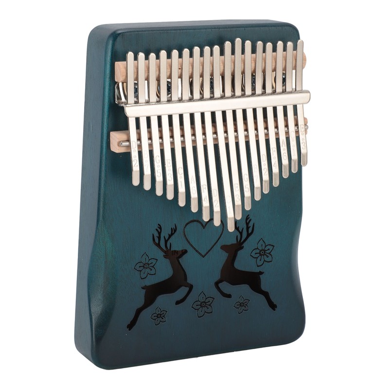 Finger Thumb Piano 17 Keys Exquisite Engraved Pattern Wood Kalimba