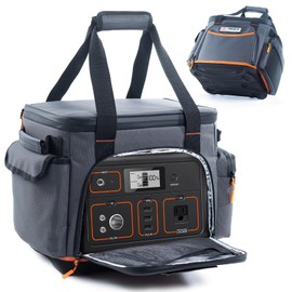 FRECOLSH Travel Carrying Case Compatible with Jackery 500, Portable Power Station Storage Case with Water- proof Bottom and Pocket for Jackery Accessories, Storage Bag Only