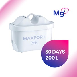 AQUAPHOR Maxfor+ Mg (Added magnesium replacement water filter cartridges, fits all Brita Maxtra+ Oval shape Water Filter Jugs, 1 pack, 200l per filter