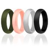 ROQ Silicone Rubber Wedding Ring for Women, Dome Solid Glitter