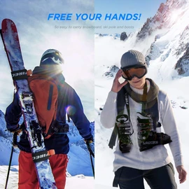 FIREOR Ski Carrier Strap, Snowboard, Pole and Boot Carry Sling Band Kit for Family Men Women & Kids, Skiing Accessories Gifts