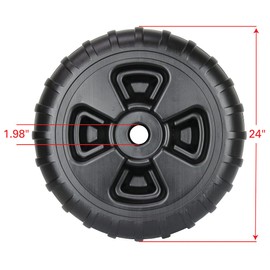 Extreme Max 3005.3729 Heavy-Duty Plastic Roll-In Dock/Boat Lift Wheel - 24", Black