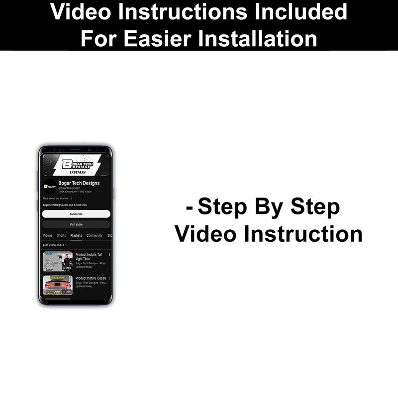 BOGAR TECH DESIGNS Precut Rear Quarter Windows American Flag Vinyl