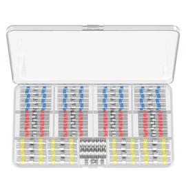 Heat Shrink Solder Seal Connectors Kit (120pcs) - Waterproof Electrical Wire Connectors for Marine Automotive Boat Truck RV Motorcycle - Butt Splice with Adhesive Lining, Insulated Crimp Terminals