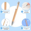 100 Bamboo Pens Bulk Wooden Retractable Ballpoint Pen Black Ink