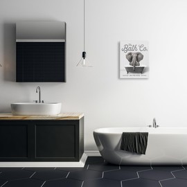 Stupell Industries Bubble Bath Elephant Canvas Wall Art by Lettered and Lined