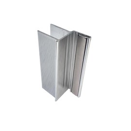 Gordon Glass® Brushed Nickel 3" U-Channel with 2-1/2" Magnet for 1/2" Glass Shower Doors