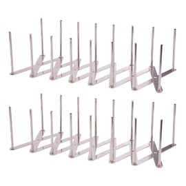 Hjumarayan Pack of 2 Adjustable Stainless Steel Pot Lid Holder, Spareribs Holder, Grill Rib Holder, Stainless Steel Spareribs Holder for Preparing Sparerib or Roasting (16 Pieces Rods)