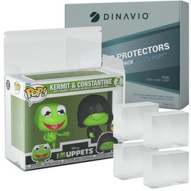 Dinavio Crafthouse Premium 0.7mm Heavy Duty Plastic 2 Pack Pop Protectors Compatible with Funko POP! 2 Pack Vinyl Figures - Ultra Thick 0.7mm, Crystal Clear, UV Protection, Scratch Resistant (5 Pack)