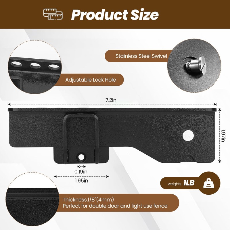 Kryonix Flip Gate Latch 7.5 Inch Heavy Duty Carbon Steel