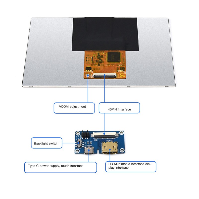 7 Inch IPS Screen HD 170 Degree Viewing Angle Backlight
