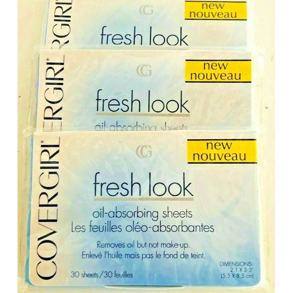 COVERGIRL LOOK OIL-ABSORBING SHEETS REMOVES OIL BUT NOT MAKE-UP 3x30