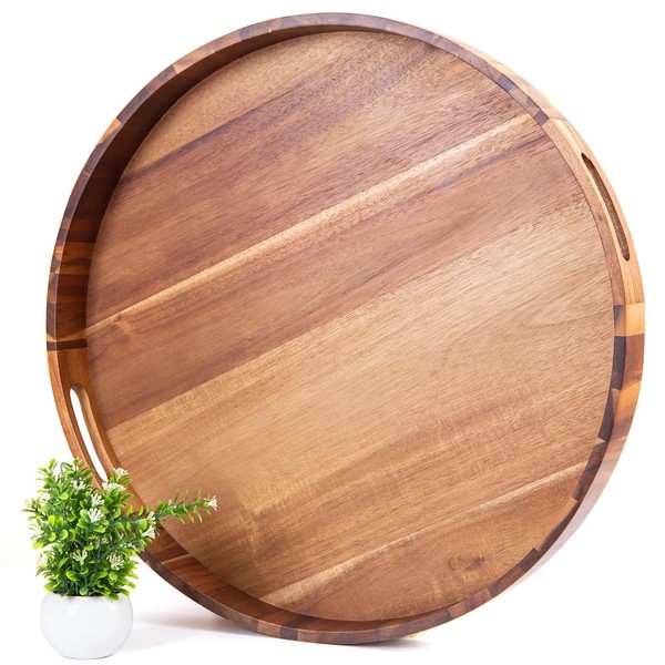 Decent Vrvege Extra Large Round Ottoman Coffee Table Tray, 22"