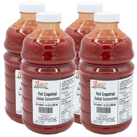 Nature Blessed 100% Pure Red Grapefruit Juice Concentrate - 4 Quarts (4/32 fl oz bottles), Especially good for Home Vintners, Home Brewers, Smoothies, a Refreshing Drink or Making Jelly