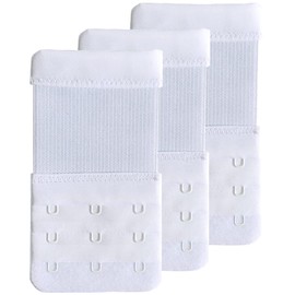 AKAAYUKO Bra Extension Closure Bra Extender Strap Elastic Band Soft Strap Extension 3 Rows 2 Hooks - Pack of 3, White, 3 hook 3/4 inch clearance