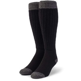 WARRIOR ALPACA SOCKS - Unisex Terry Lined Colorblock Long John Alpaca Wool Socks (Small, Terry Lined Black/Gray)