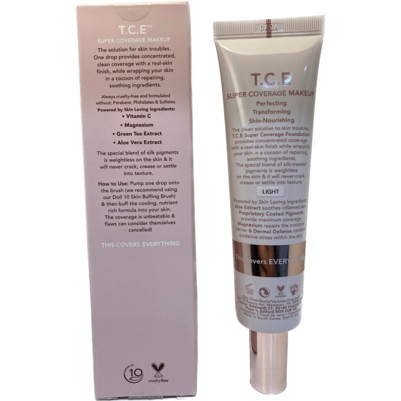 Doll 10 T.C.E Super Coverage Makeup LIGHT 2 oz Jumbo