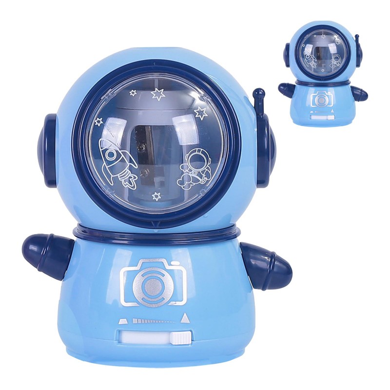Spaceman Pencil Sharpeners Cartoon Cute Safe Flexible Electric Pencil Sharpener