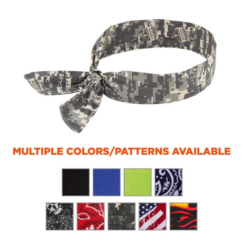 Ergodyne Chill Its 6700 Cooling Bandana, Camouflage, Evaporative Polymer Crystals