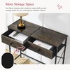 Tajsoon Console Table with 2 Fabric Drawers, 2-Tier Industrial Entryway