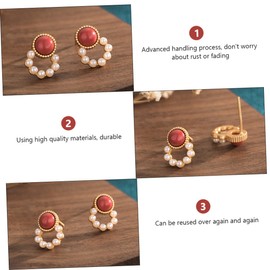 Beavorty 1 Pair Dangle Earrings for Women Elegant Pearl Design Safe and Hypoallergenic Jewelry for Daily Wear Parties and Special Occasions