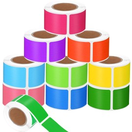 1000 Pcs Colored Sticker Labels Rolls Rectangular Label Coding Labels Classroom Labels 10 Bright Color Self Sticky Folder Labels for Boxes Folders Office Classroom Home (0.75 x 1.57 Inch)