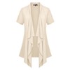 Urban CoCo Women's Short Sleeve Draped Open Front Cardigan Lightweight