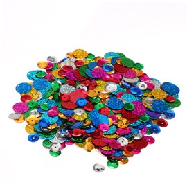TEHAUX 30 Flat Beads Sequin Paillettes Christmas Confetti Sprinkles Sequins for Sewing Winter Crafts Star Confetti Glitter Round Dinner Table Sequins for DIY self Made Jewelry Buckle