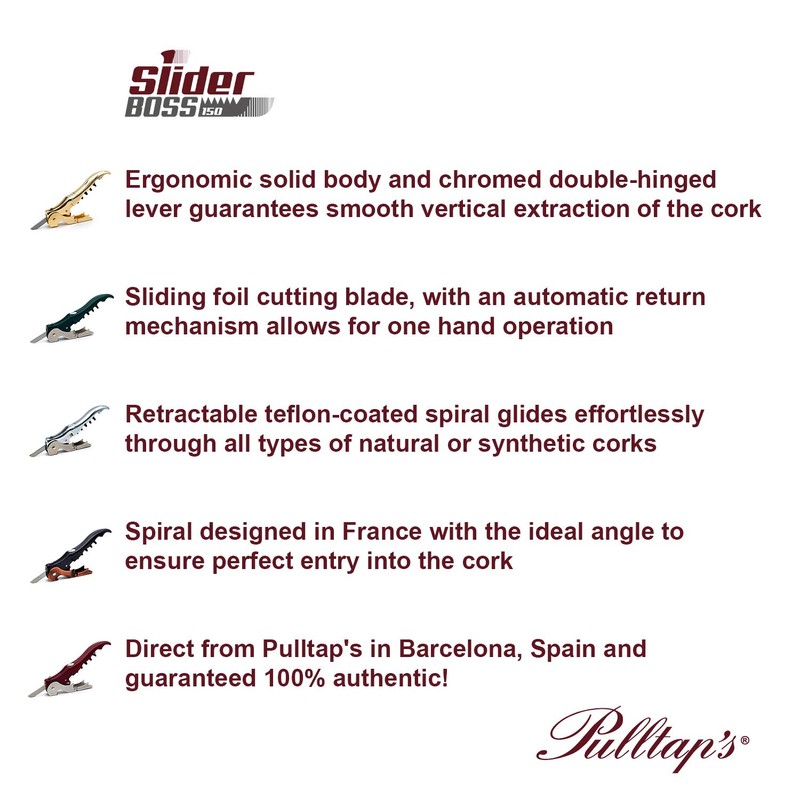 Pulltap's Genuine Slider Boss 150 Double Lever Waiters Wine Corkscrew