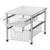 Simple Houseware Stackable 2 Tier Sliding Basket Organizer Drawer, Chrome