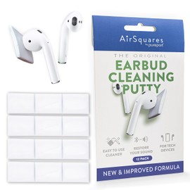 AirSquares Earbud Cleaning Putty, The Original Cleaner Kit for Earbuds & Tech Devices | Ideal for Wireless Earbuds | Easily Remove Wax Dirt & Gunk from The Speaker Grills of Your Devices (12 Pack)