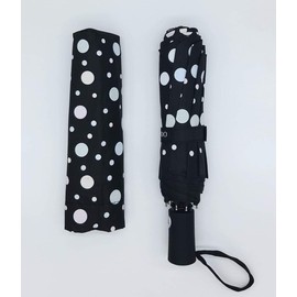 Goods4good Women Men Small Folding Folding Umbrella with Auto Opening 98cm Diameter, black/white
